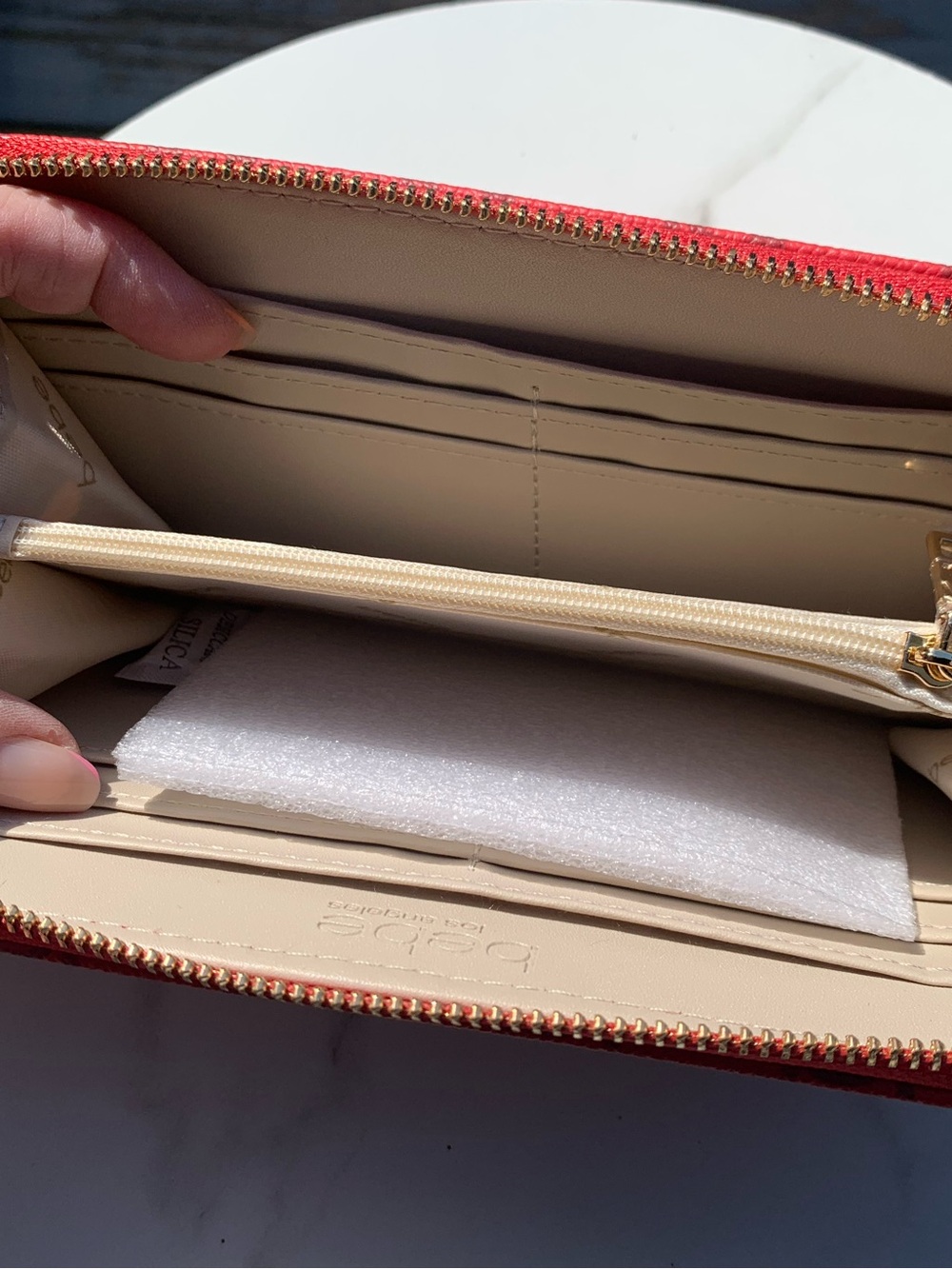 bebe Red Zip-Around Wristlet Wallet - Picture 8 of 13